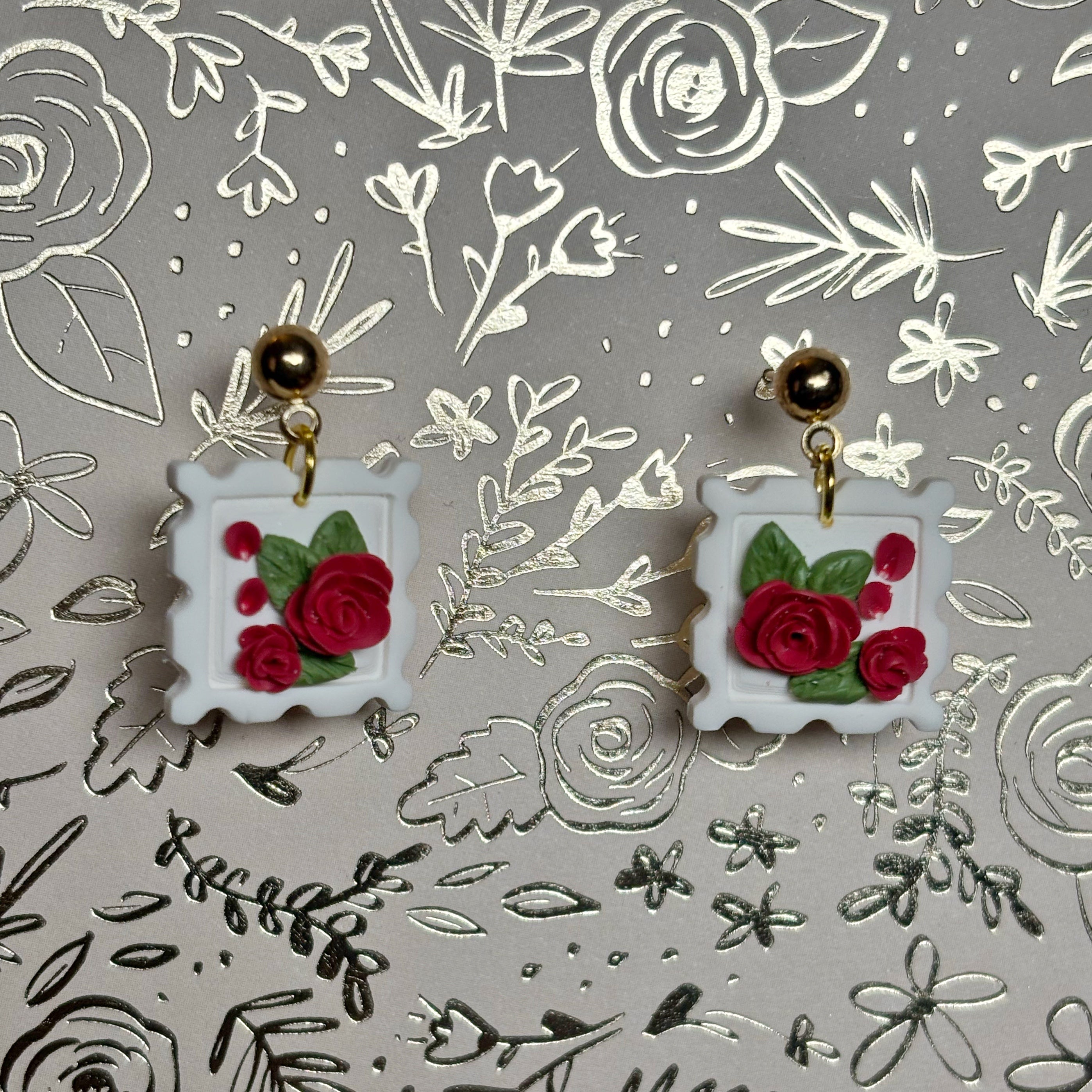 Small Floral Stamp Dangles