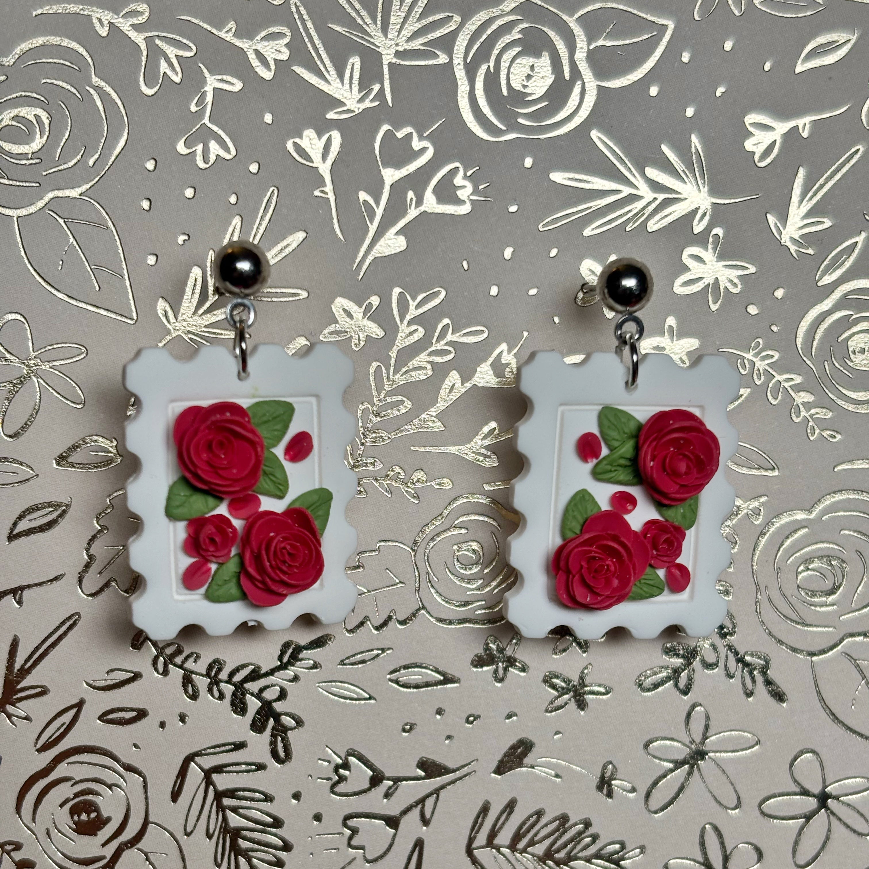 Large Floral Stamp Dangles