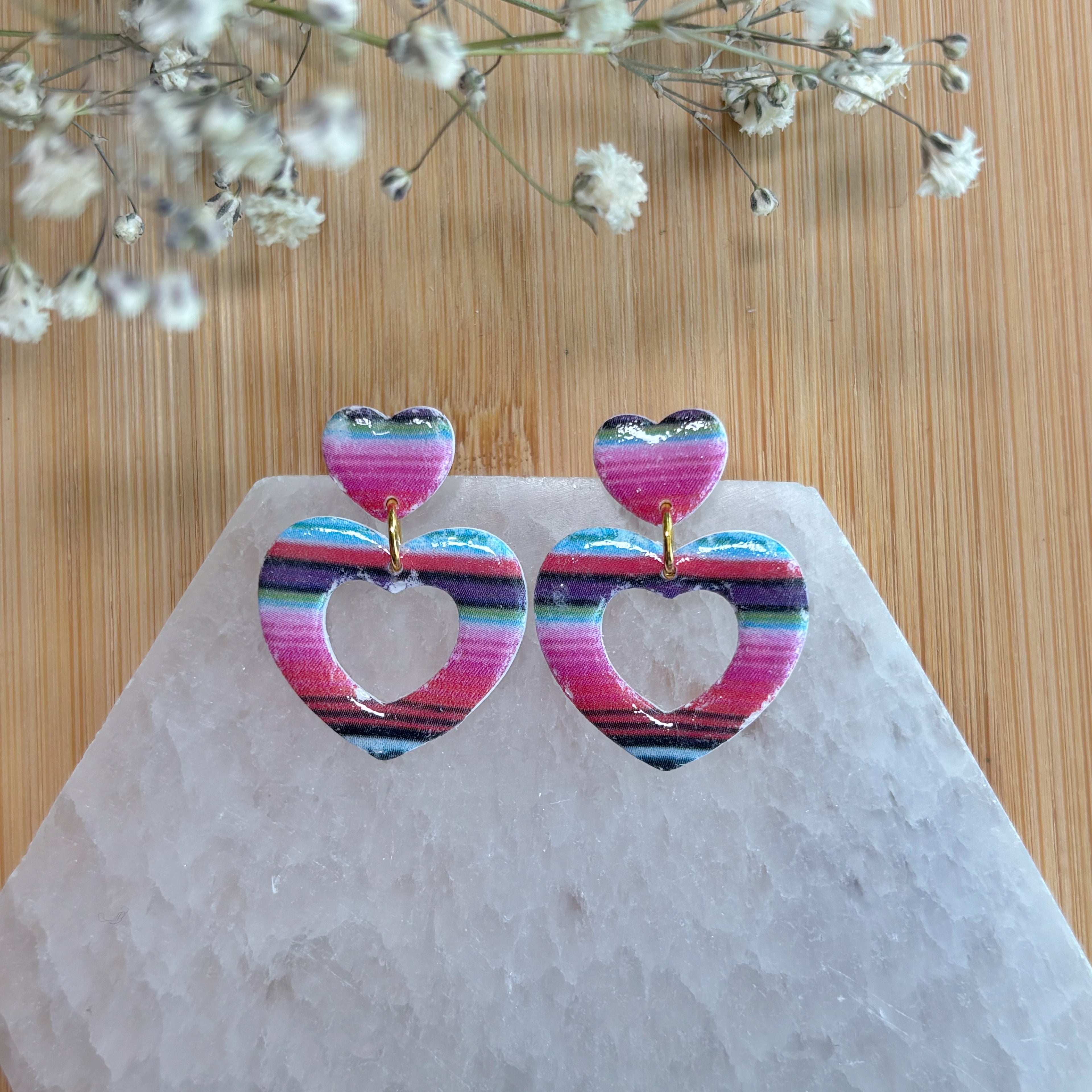 Serape Heart Dangles