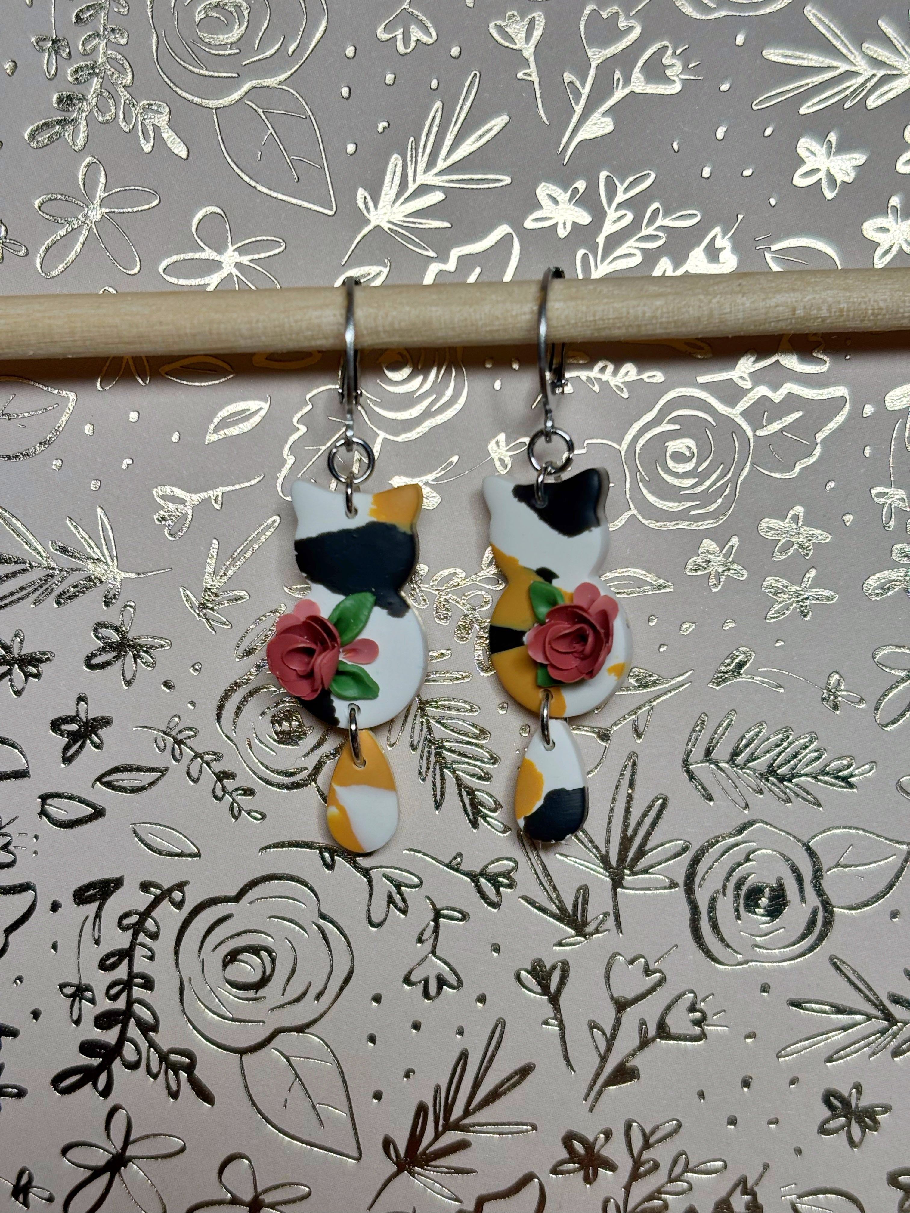 Floral Cat Dangles