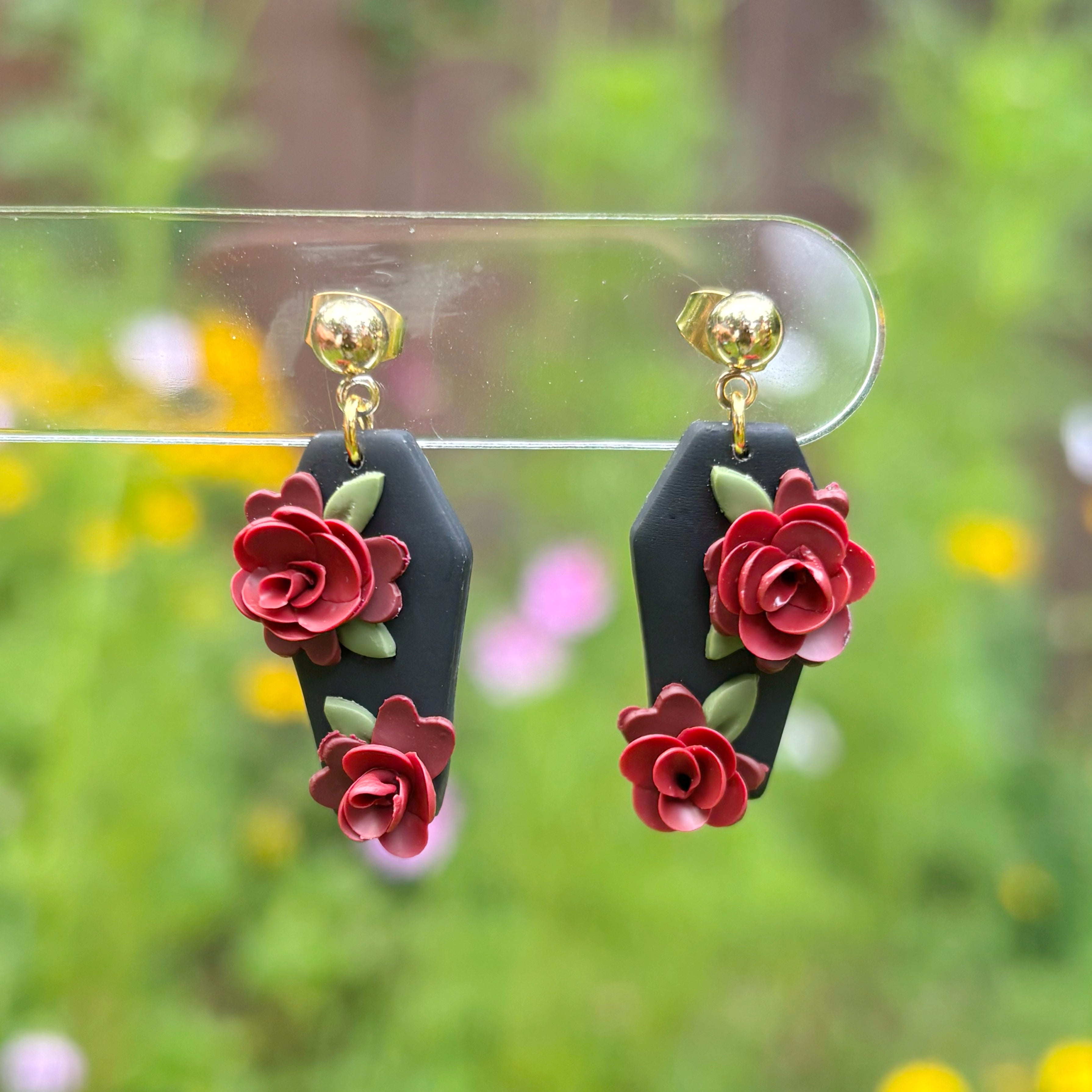 Floral Coffin Dangles