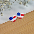 Flag Heart Studs