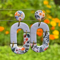 Lavender Flowers Split Arch Dangles