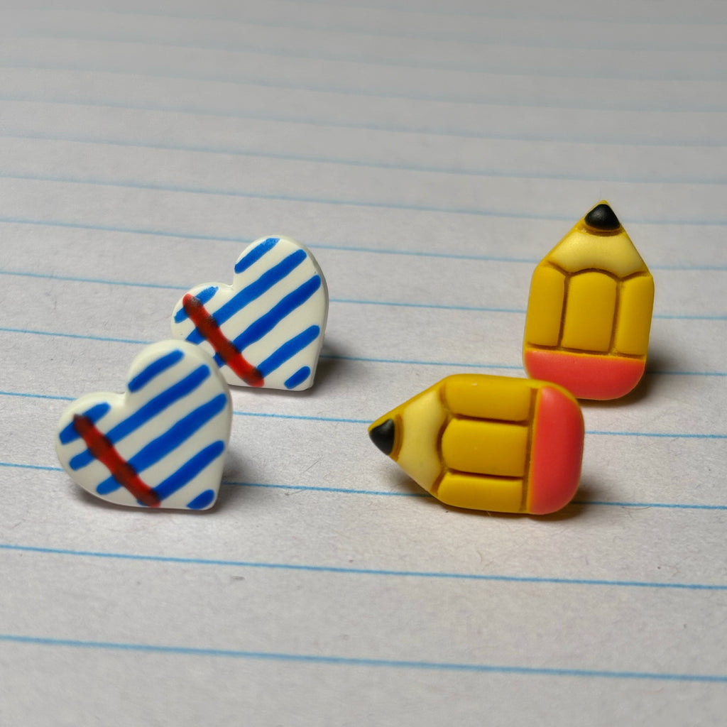 Notebook & Pencil Stud Duo