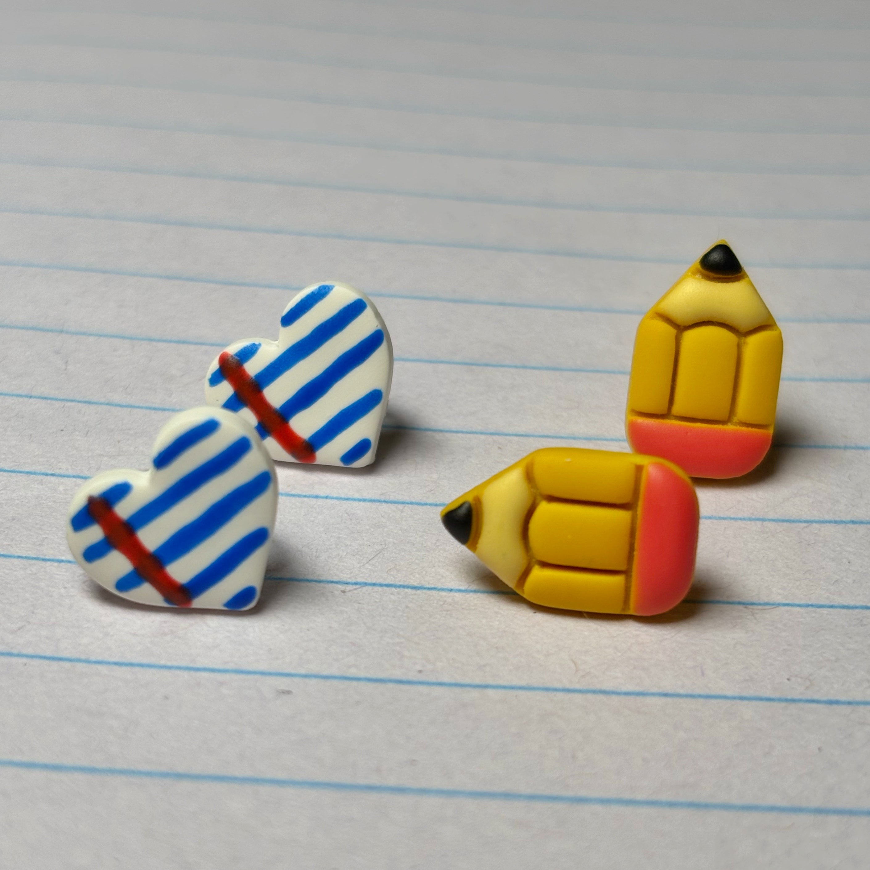 Notebook & Pencil Stud Duo