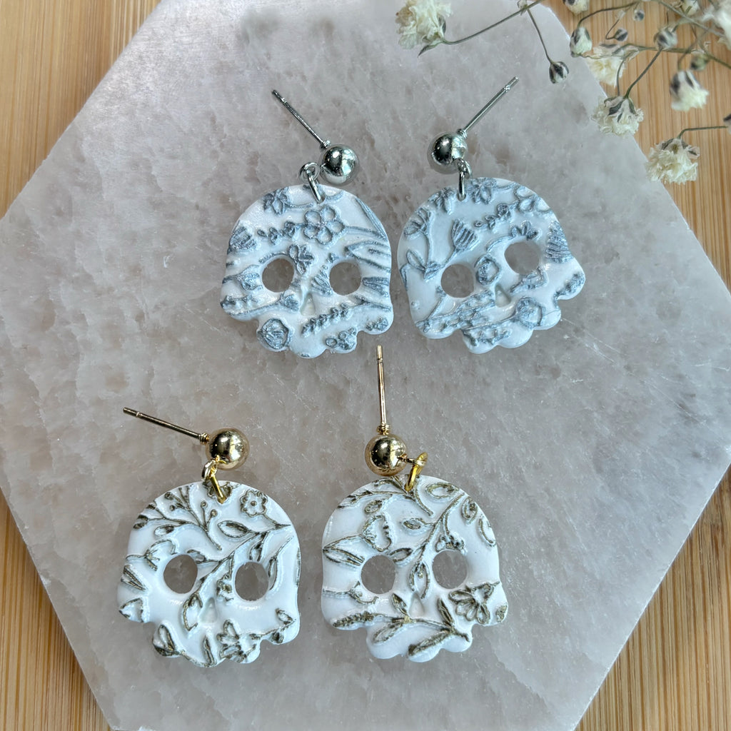 Gilded Skull Dangles