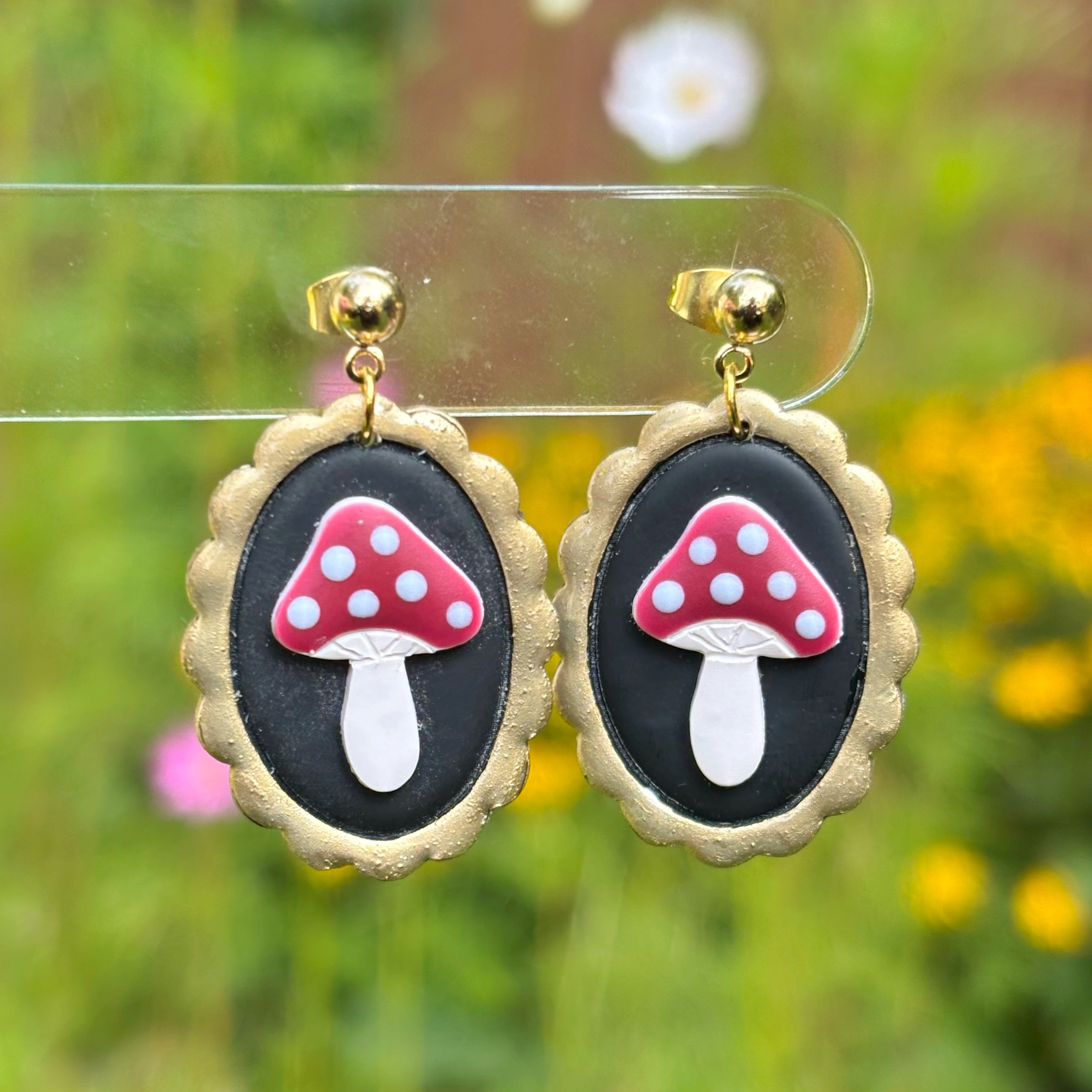 Framed Mushroom Dangles
