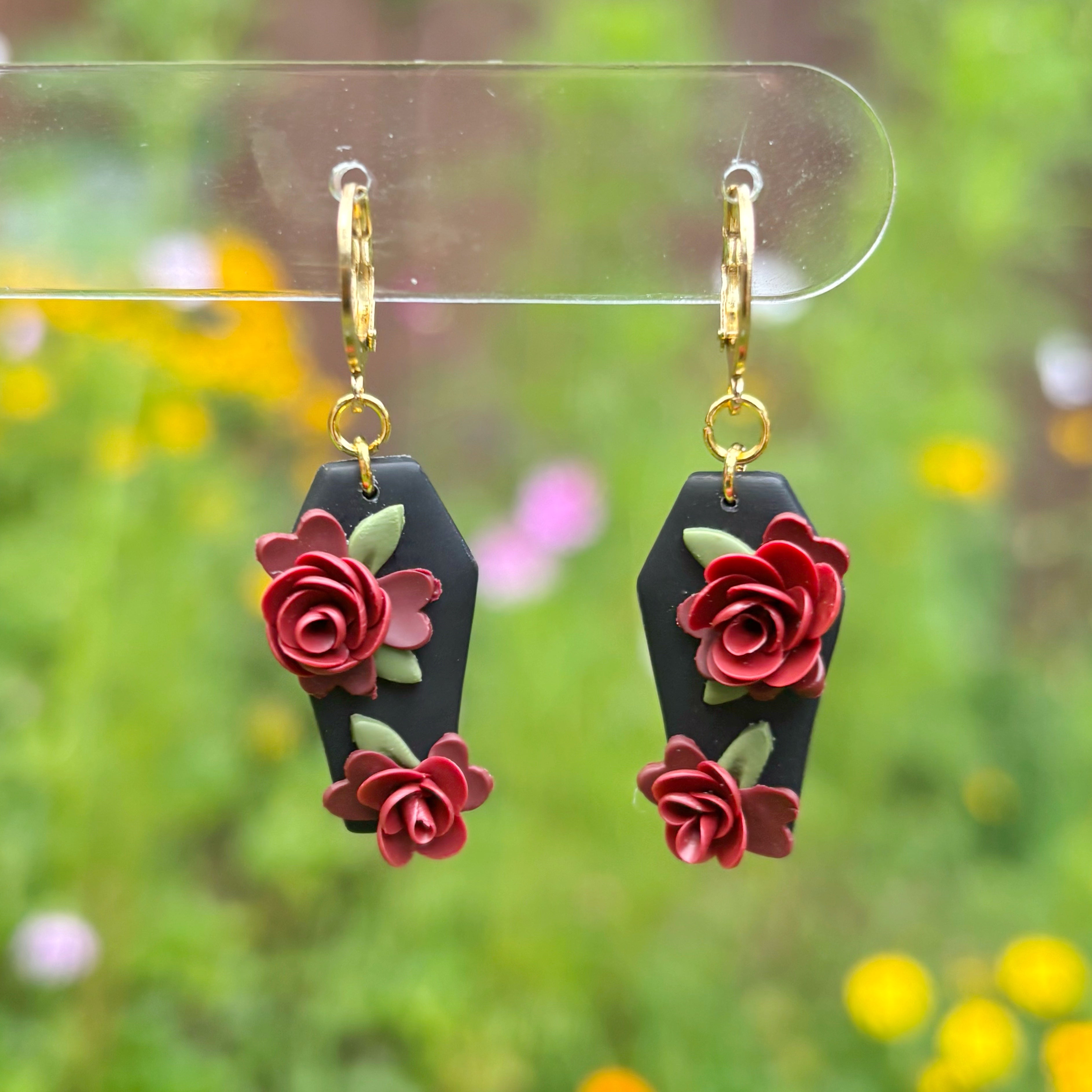 Floral Coffin Dangles