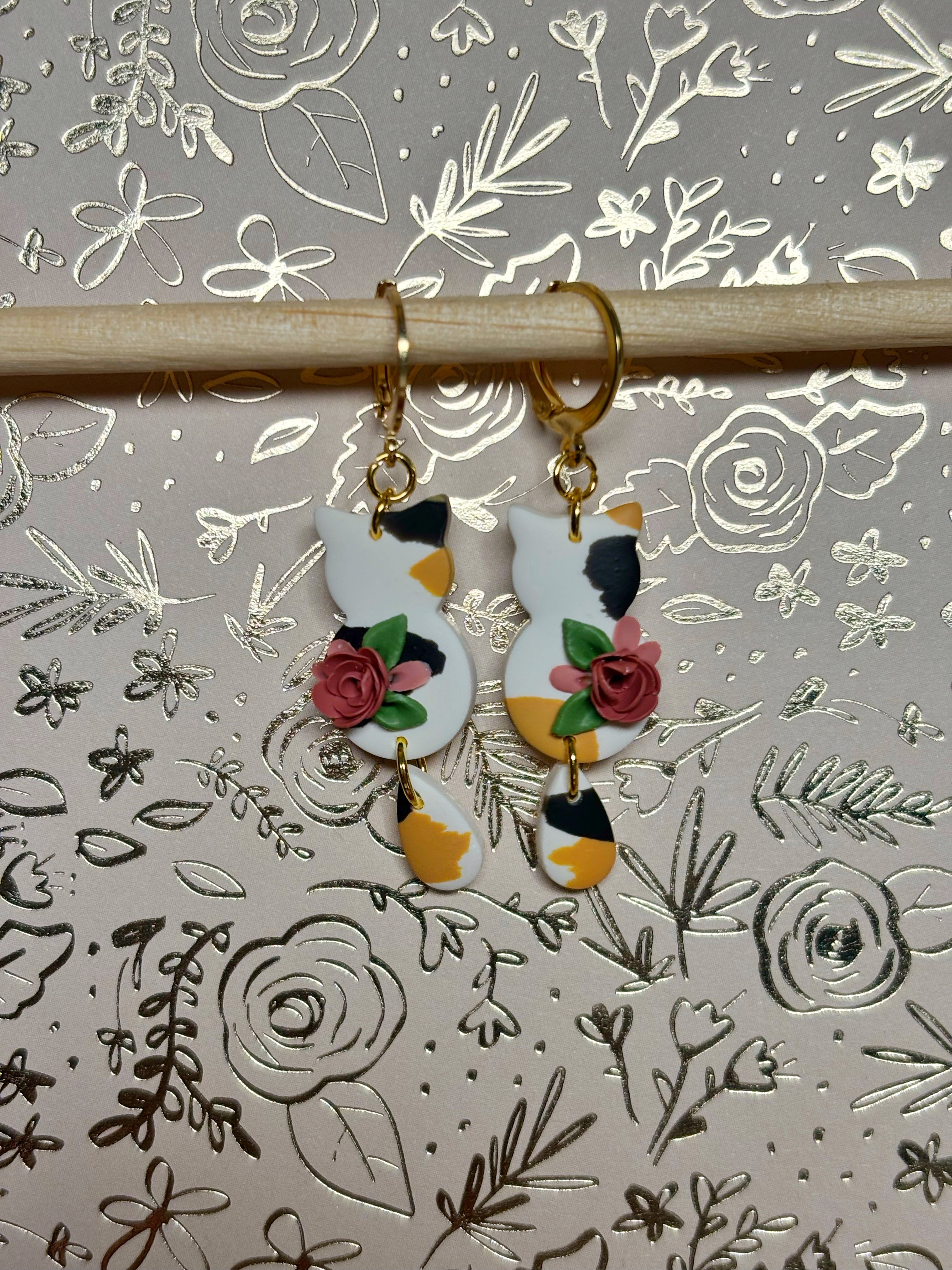 Floral Cat Dangles