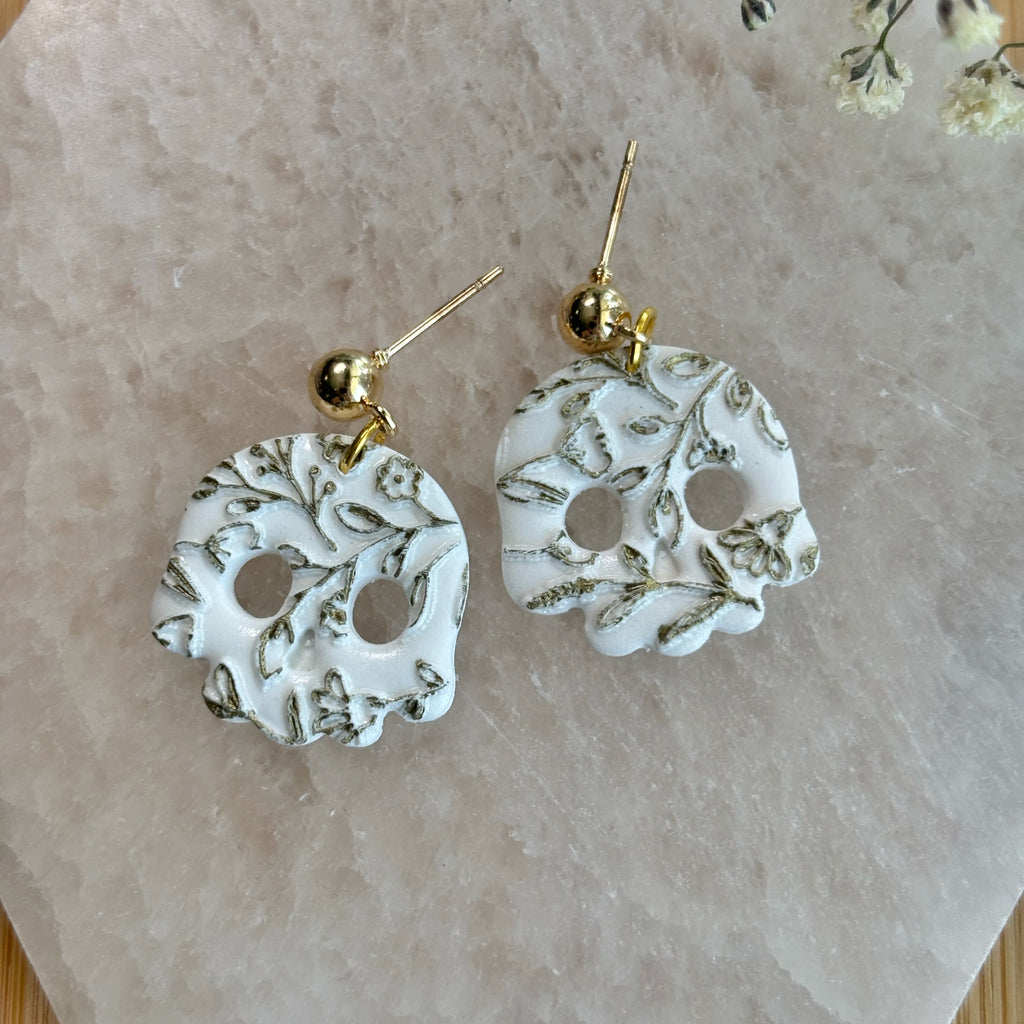 Gilded Skull Dangles