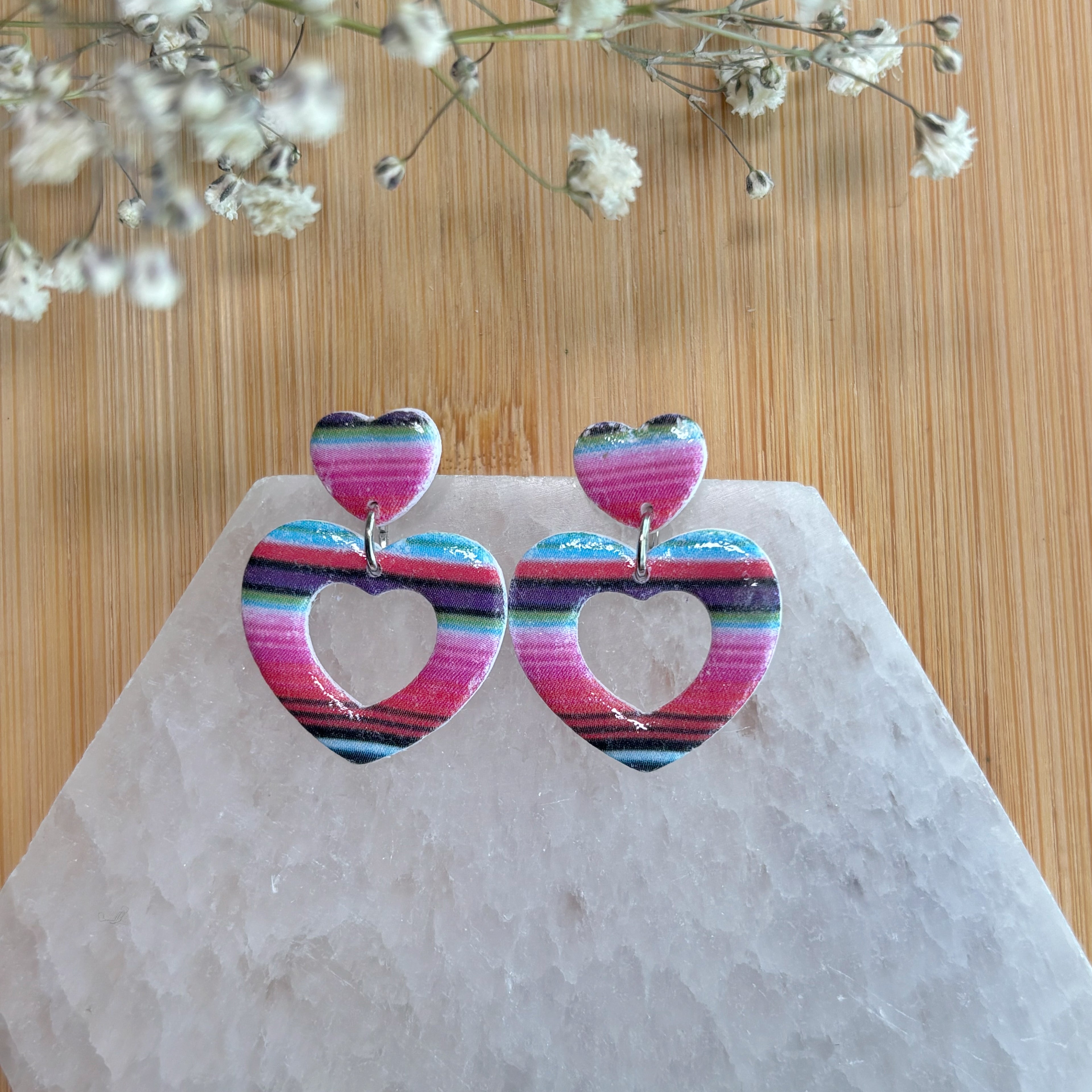 Serape Heart Dangles