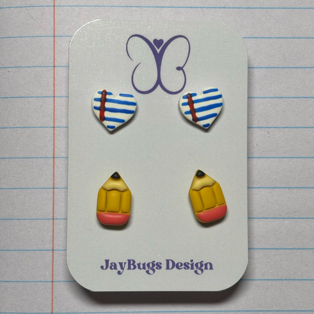 Notebook & Pencil Stud Duo