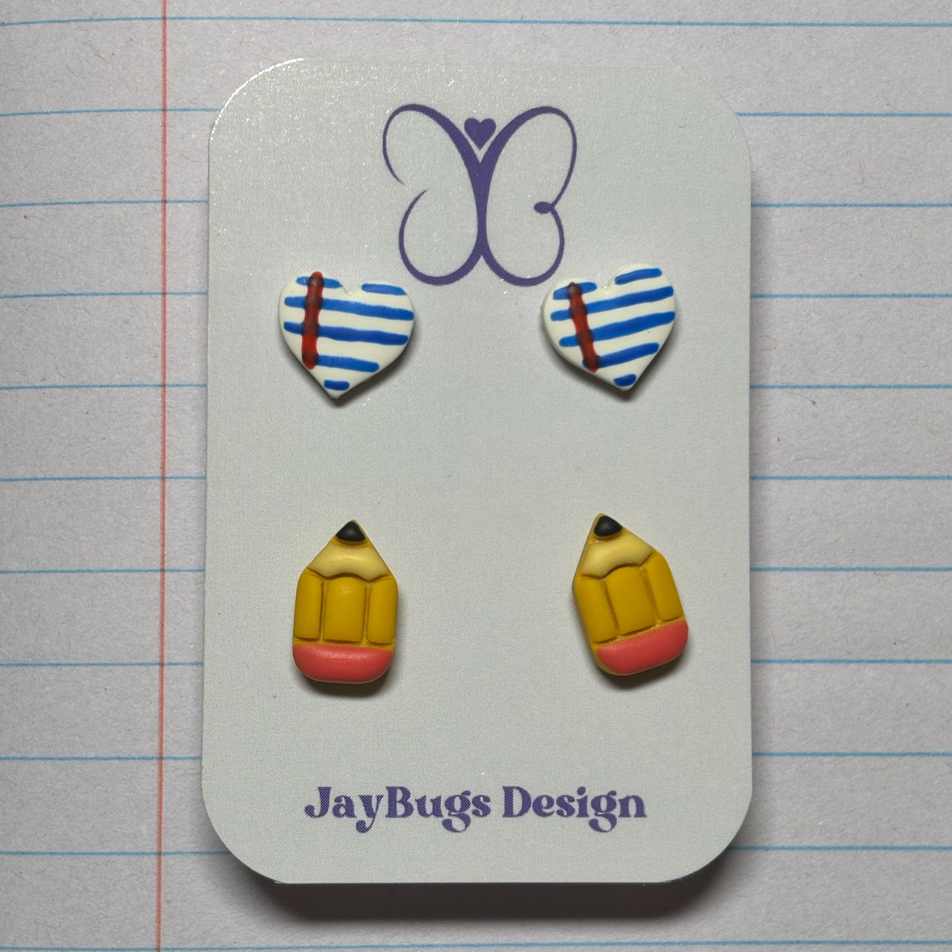 Notebook & Pencil Stud Duo