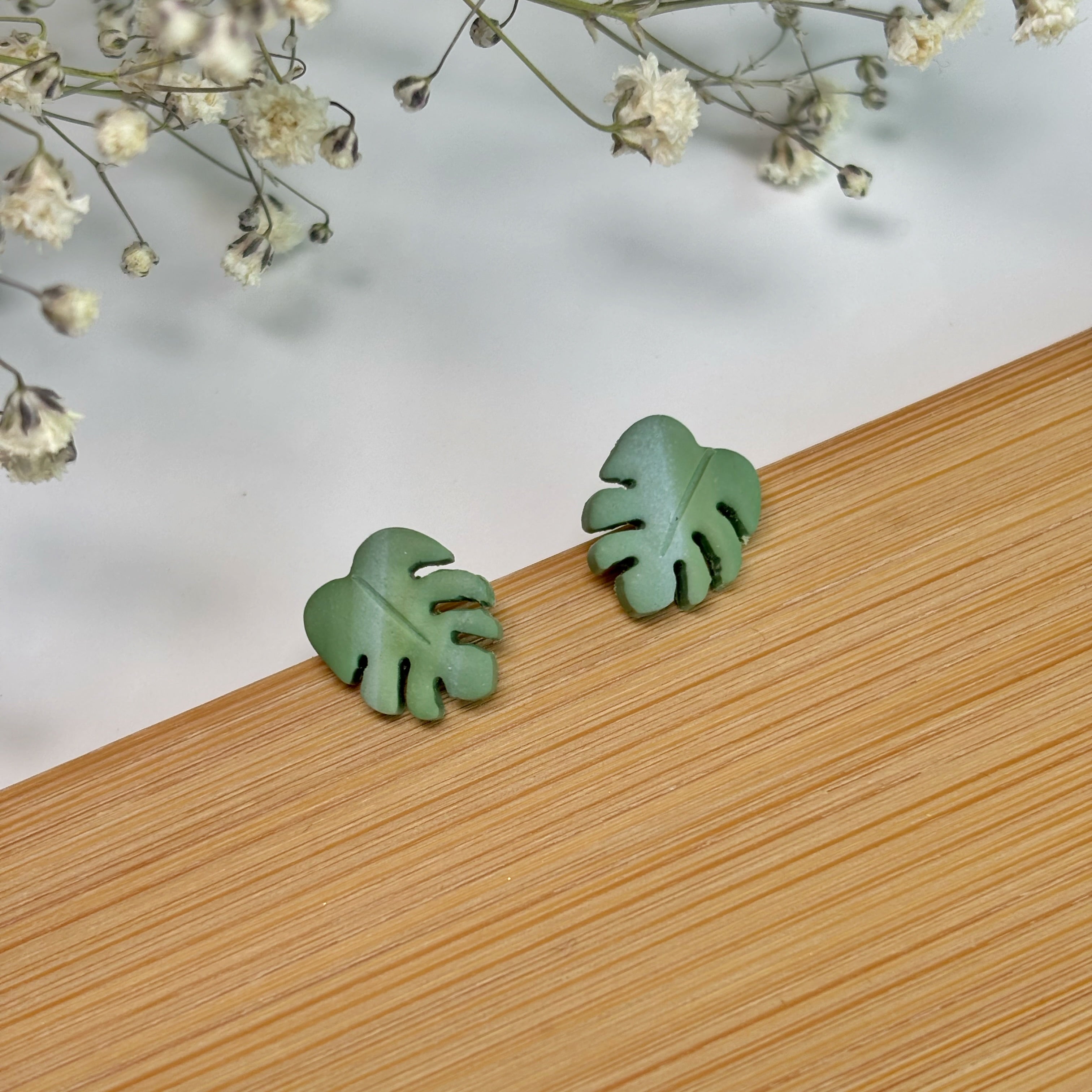 Monstera Leaf Studs