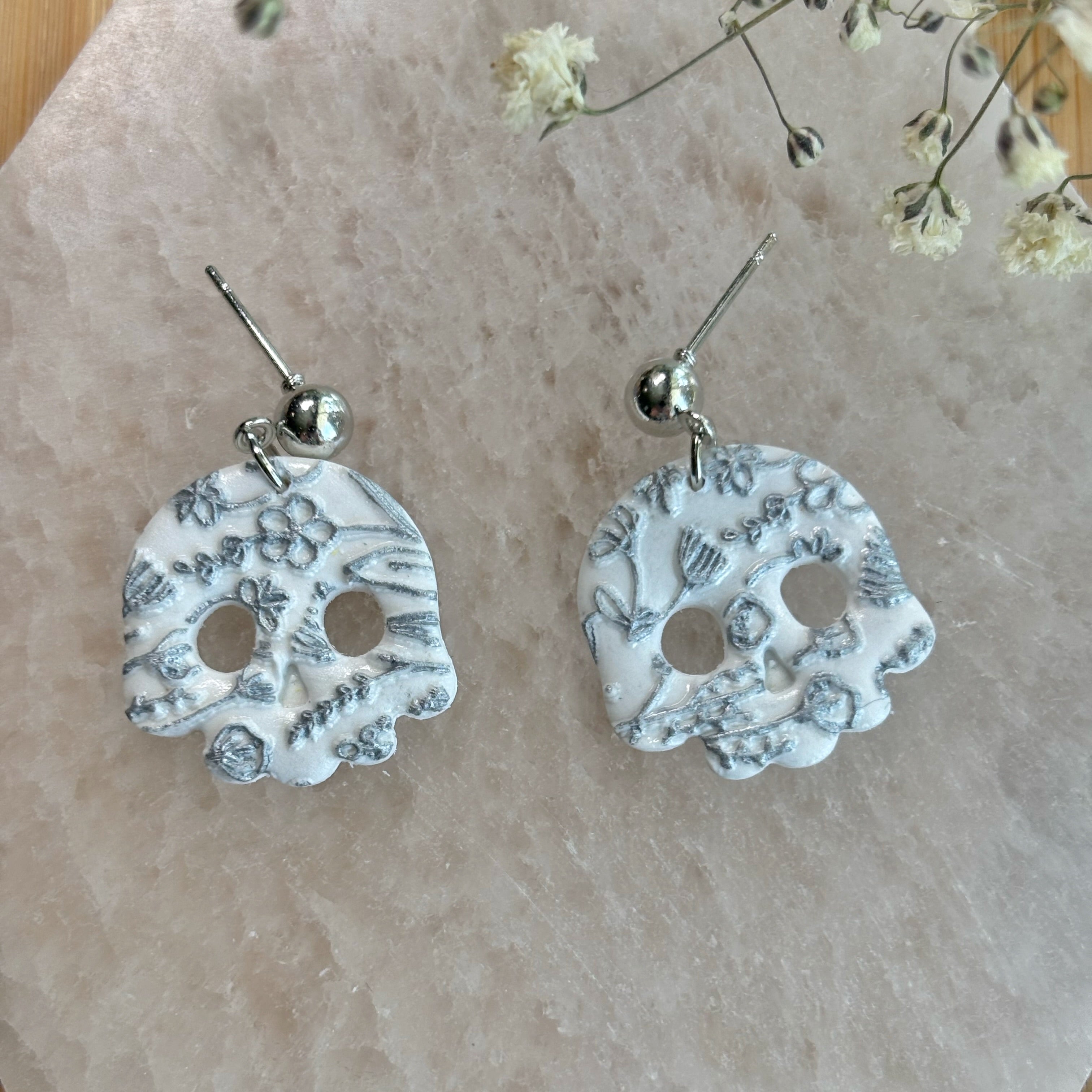 Gilded Skull Dangles