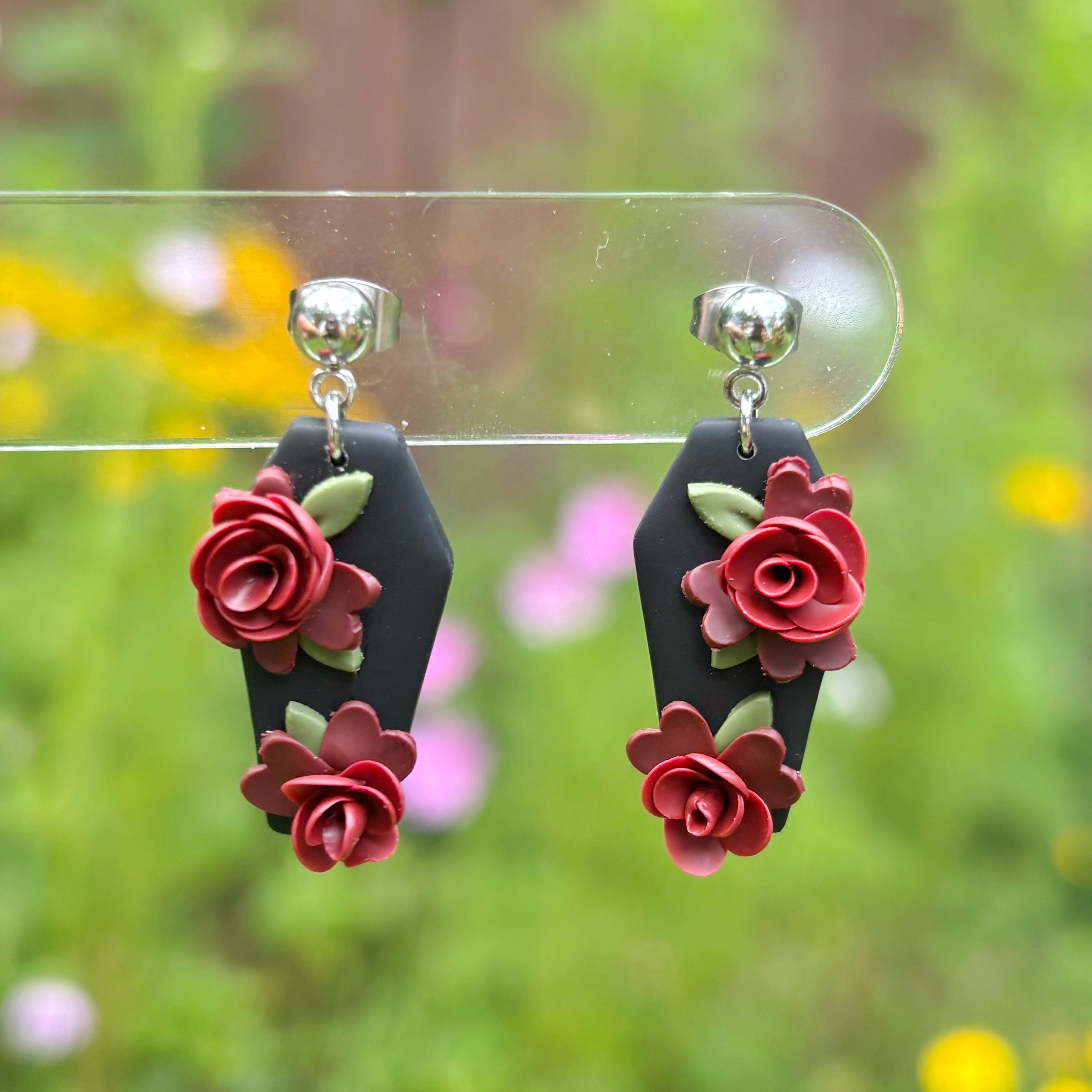 Floral Coffin Dangles