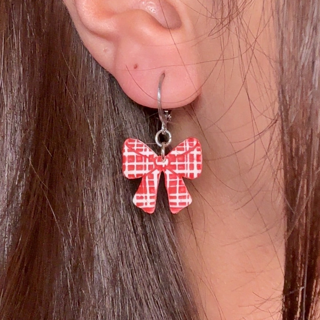 Patterned Bow Dangles