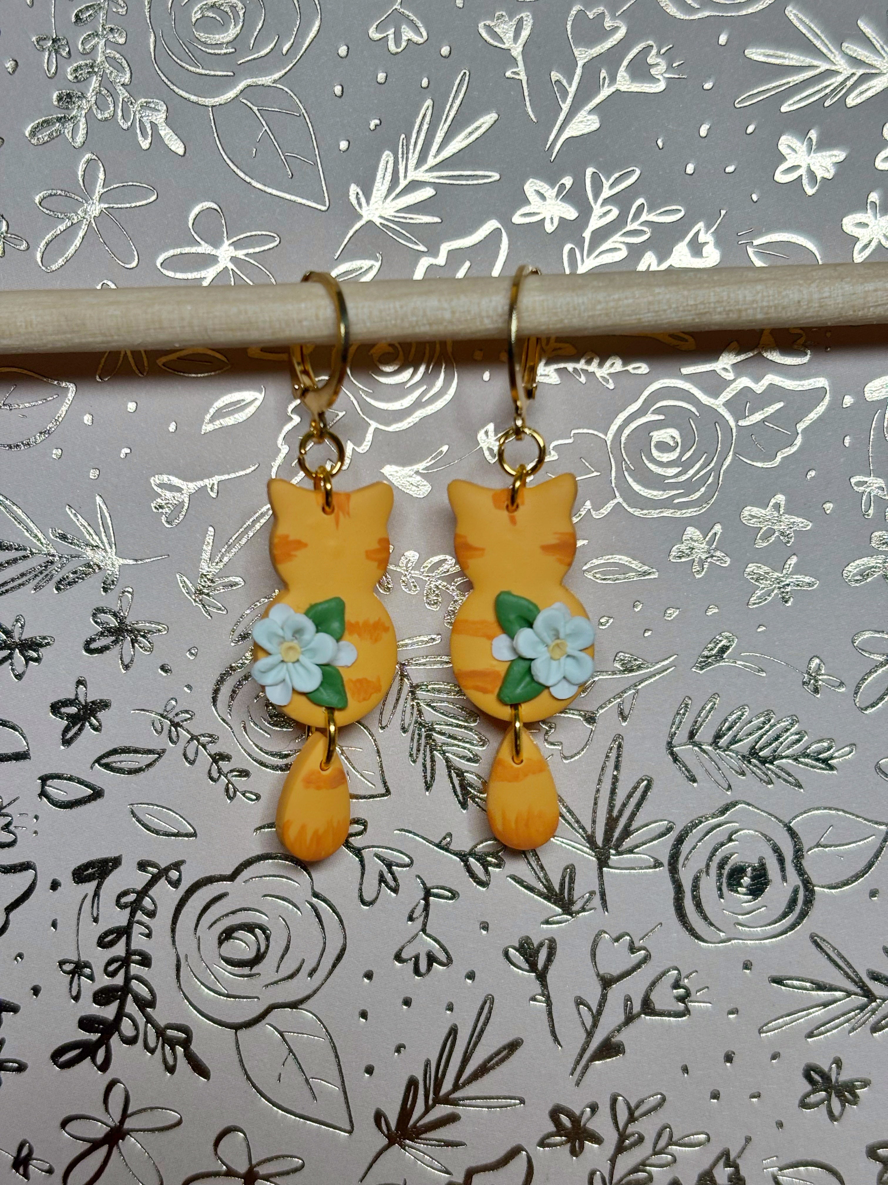 Floral Cat Dangles