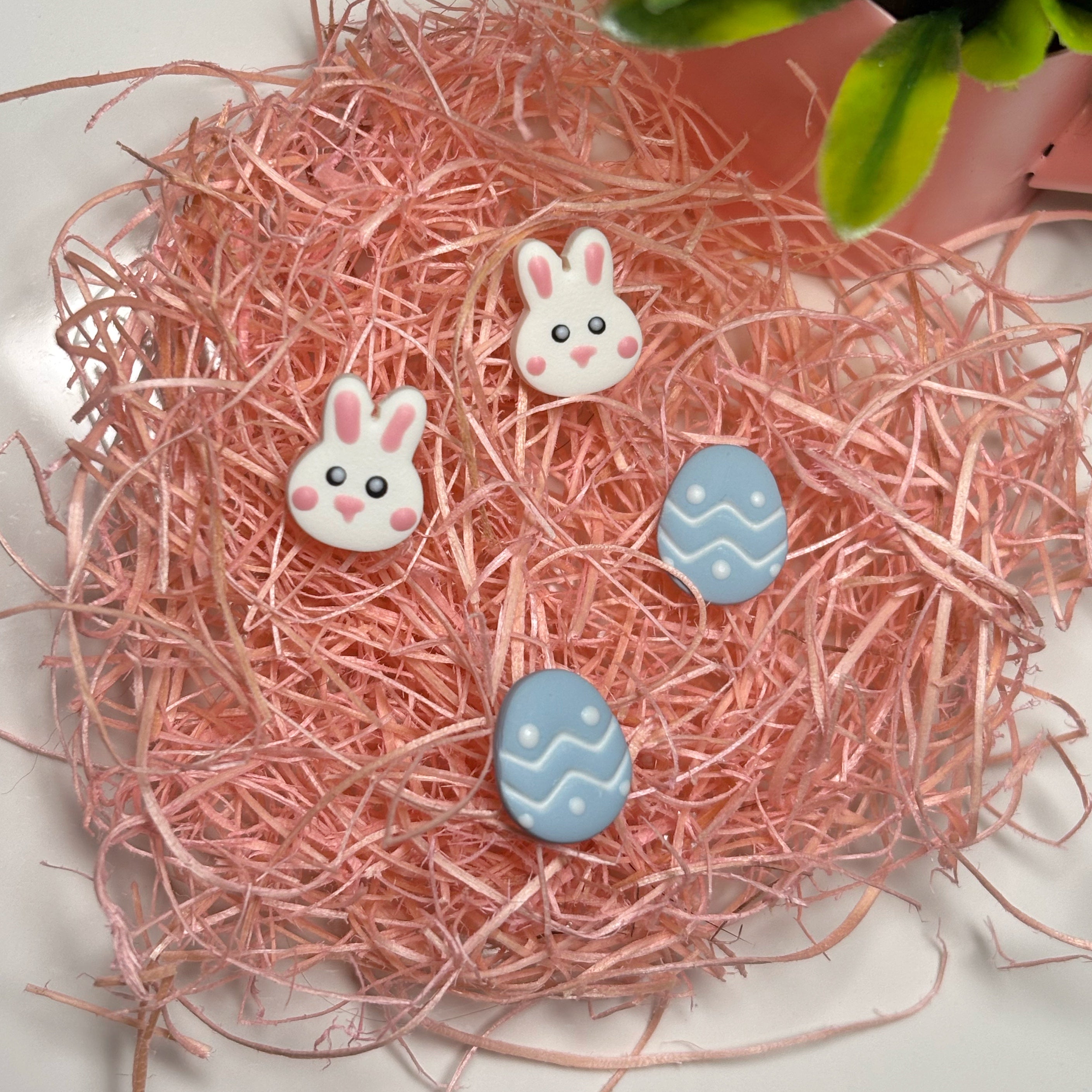 Bunny & Egg Stud Duo